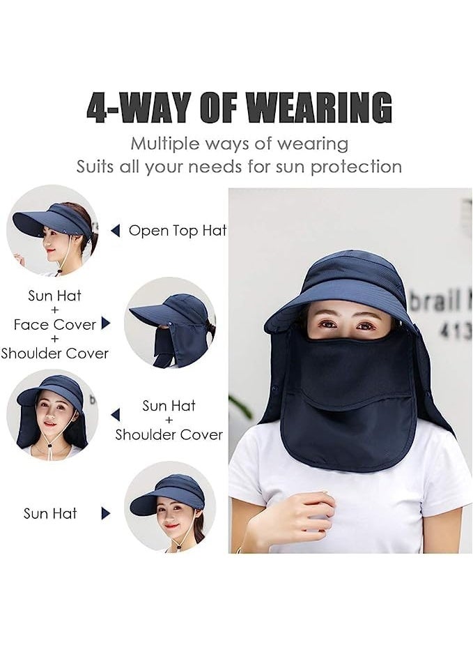 ChicAbode Wide Brim Sun Hat, UV Protection Foldable Hat, with Detachable Adjustable Flaps, Multifunctional UPF 50 Protection Bucket Fishing Hat Cap - Image 3